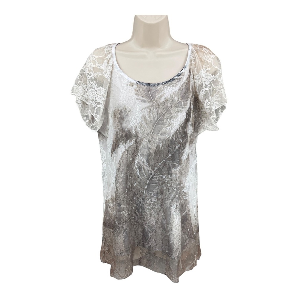Keren Hart Fairy Tunic‎ Top Women Size M Y2K Coquette Soft Girl Lace Feather USA